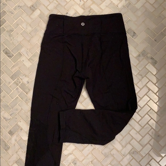 lululemon athletica Pants - Lululemon Cropped Leggings with Mesh and Detail